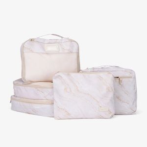 Packing Cubes 5-Piece Set in Gold Marble